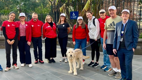 A group of Heart Foundation staff walking in support of heart health