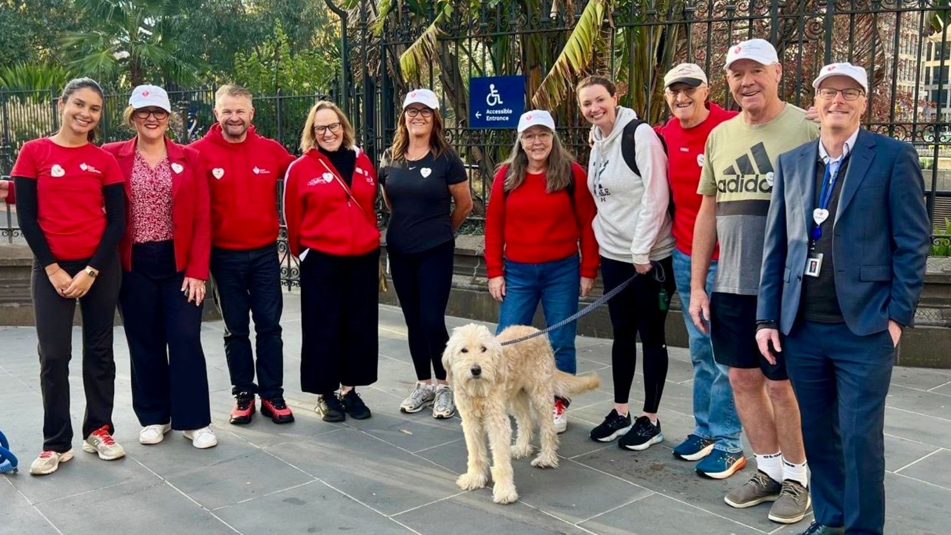 A group of Heart Foundation staff walking in support of heart health