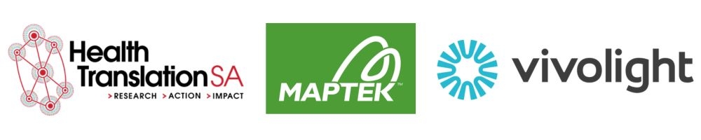 Logos of Health TRanslation SA, Maptek and Vivolight