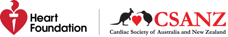 Logos: Heart Foundation, and Cardiac Society of Australia and New Zealand